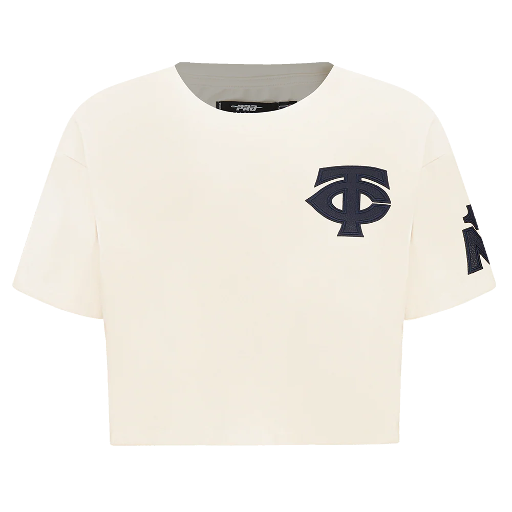 MLB MINNESOTA TWINS TRIPLE TONAL SINGLE JERSEY BOXY WOMEN'S TEE (EGGSHELL)