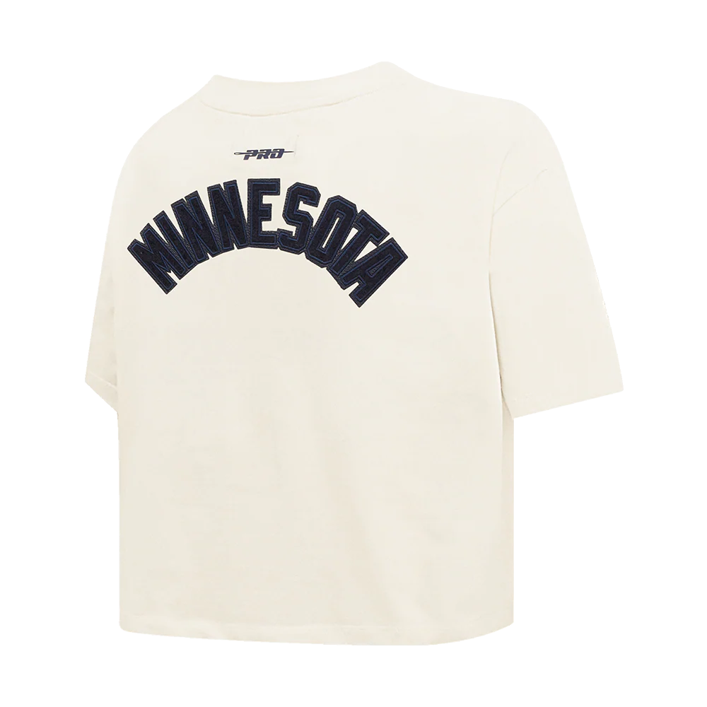 MLB MINNESOTA TWINS TRIPLE TONAL SINGLE JERSEY BOXY WOMEN'S TEE (EGGSHELL) - Image 4