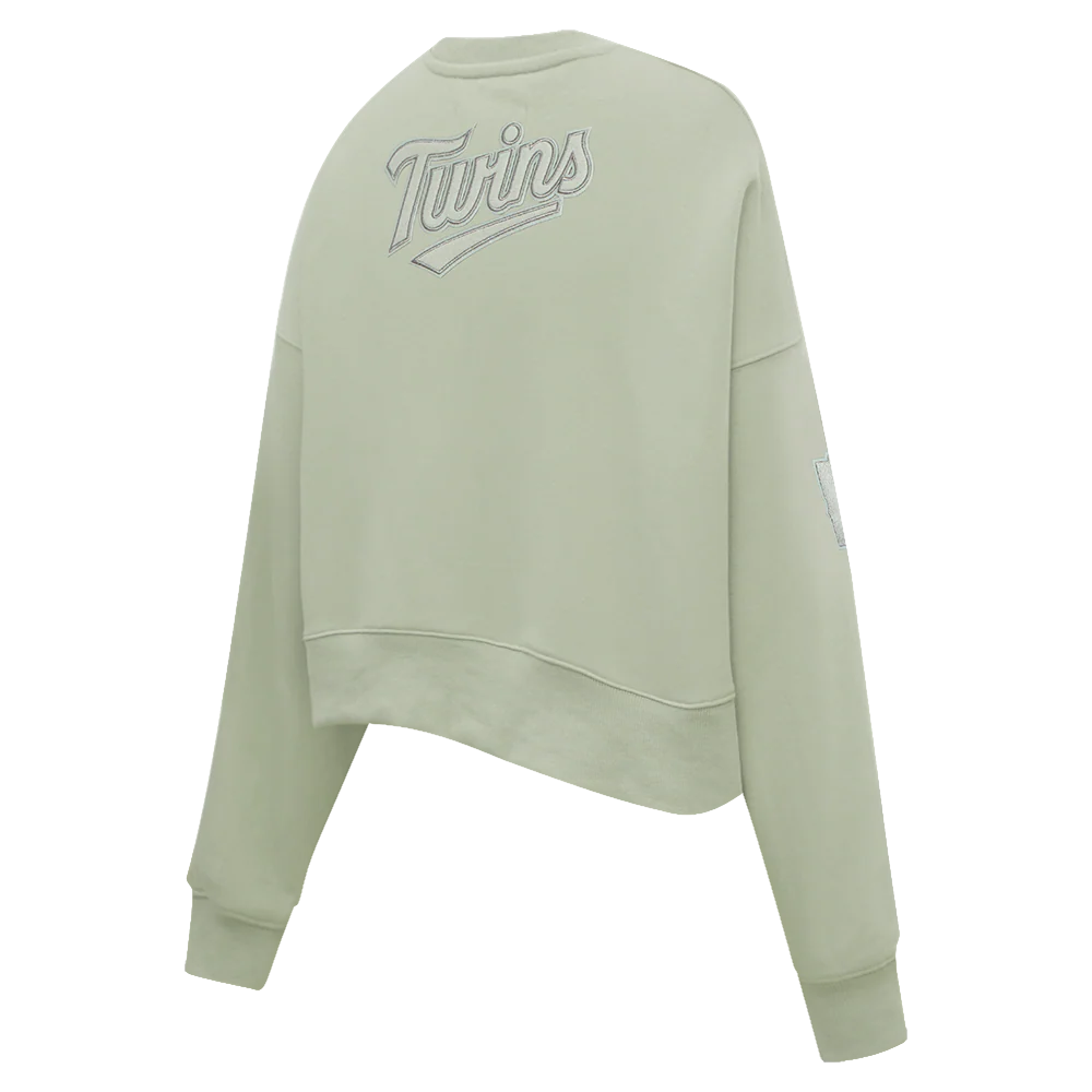 MLB MINNESOTA TWINS NEUTRAL FLEECE CREWNECK (MOSS) - Image 3