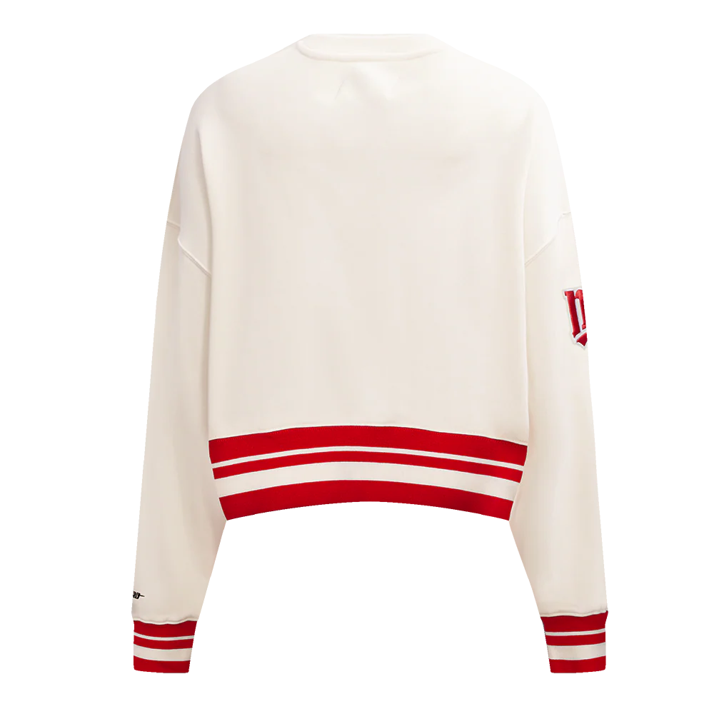 MLB MINNESOTA TWINS RETRO CLASSIC WOMEN'S RIB CREWNECK (EGGSHELL/ RED) - Image 3