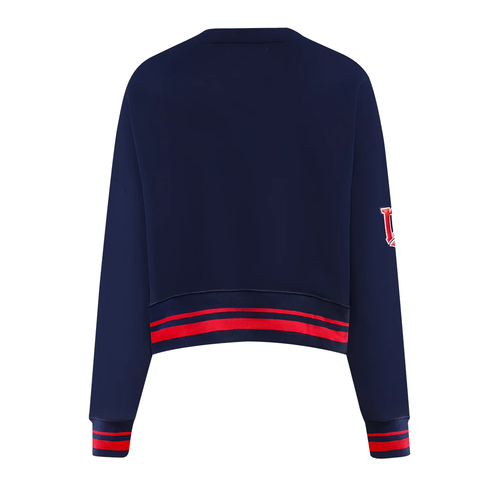 MLB MINNESOTA TWINS RETRO CLASSIC WOMEN'S RIB CREWNECK (MIDNIGHT NAVY/RED/MIDNIGHT NAVY) - Image 3
