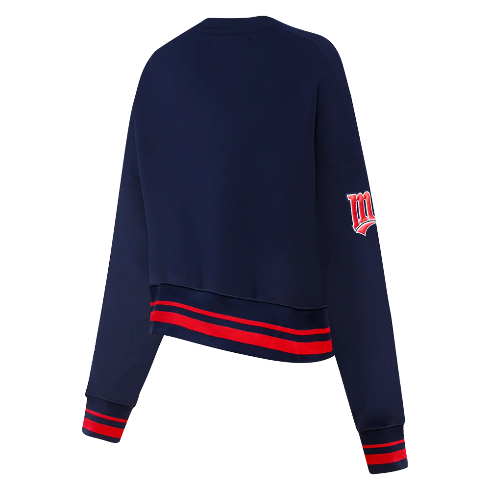 MLB MINNESOTA TWINS RETRO CLASSIC WOMEN'S RIB CREWNECK (MIDNIGHT NAVY/RED/MIDNIGHT NAVY) - Image 4