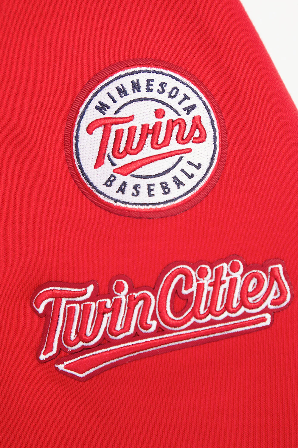 MLB MINNESOTA TWINS CLASSIC WOMEN'S CROPPED PULLOVER HOODIE (RED) - Image 6