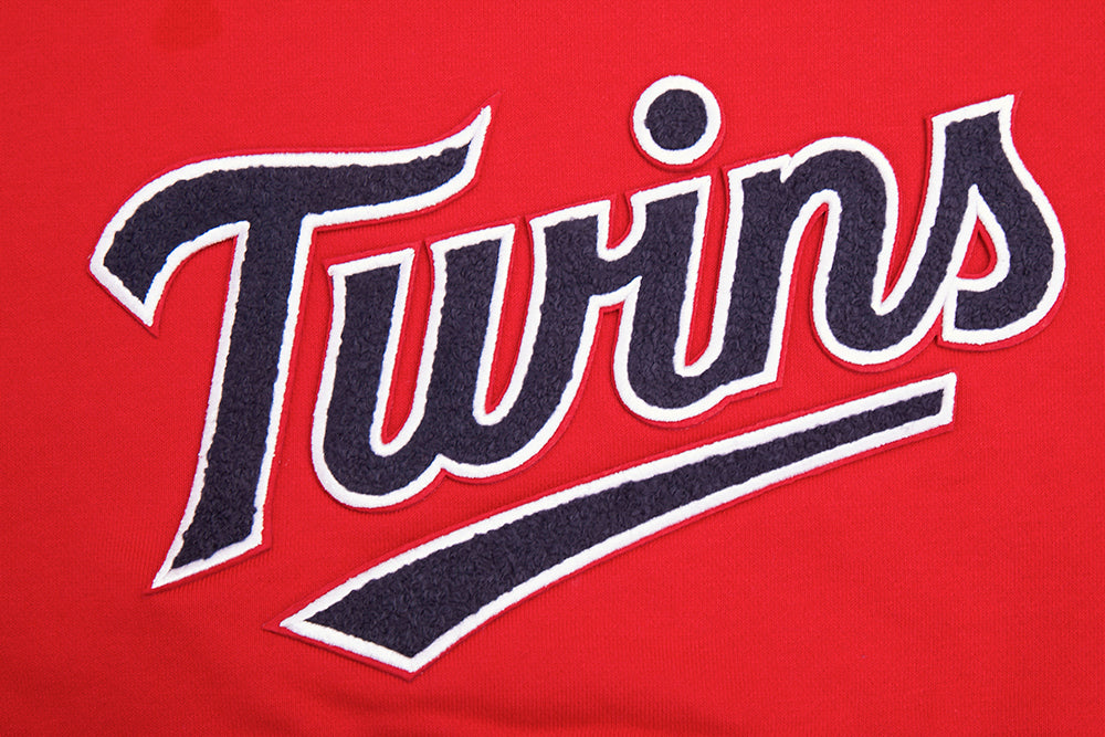 MLB MINNESOTA TWINS CLASSIC WOMEN'S CROPPED PULLOVER HOODIE (RED) - Image 7