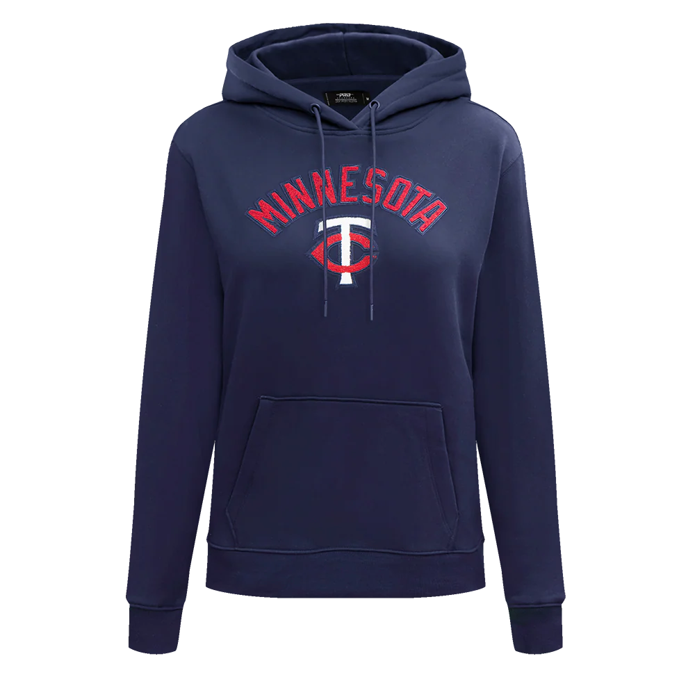MLB MINNESOTA TWINS CLASSIC WOMEN'S FLEECE PULLOVER HOODIE (MIDNIGHT NAVY)