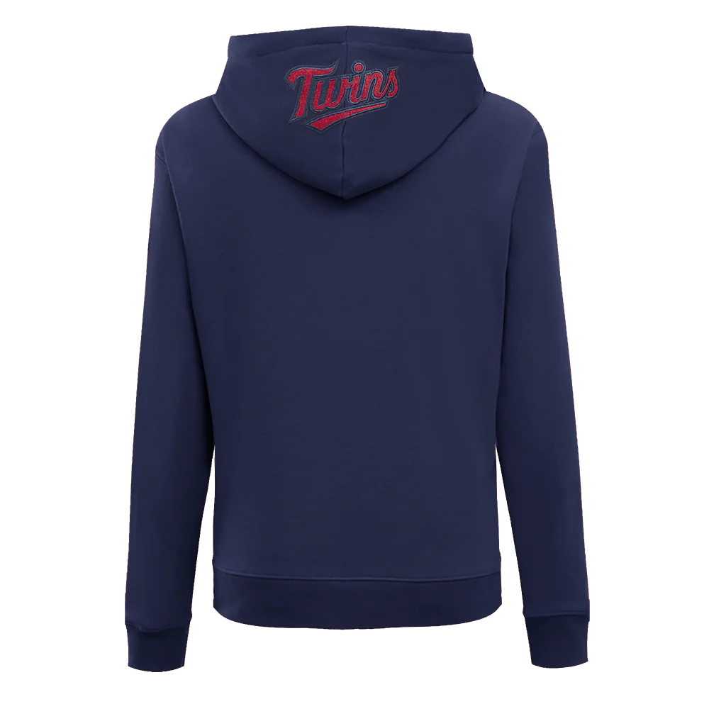 MLB MINNESOTA TWINS CLASSIC WOMEN'S FLEECE PULLOVER HOODIE (MIDNIGHT NAVY) - Image 3