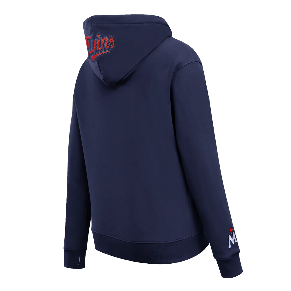 MLB MINNESOTA TWINS CLASSIC WOMEN'S FLEECE PULLOVER HOODIE (MIDNIGHT NAVY) - Image 4