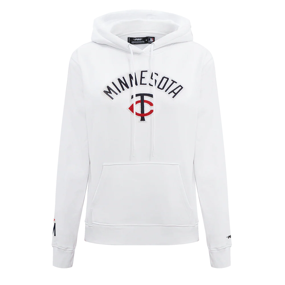 MLB MINNESOTA TWINS CLASSIC WOMEN'S FLEECE PULLOVER HOODIE (WHITE)