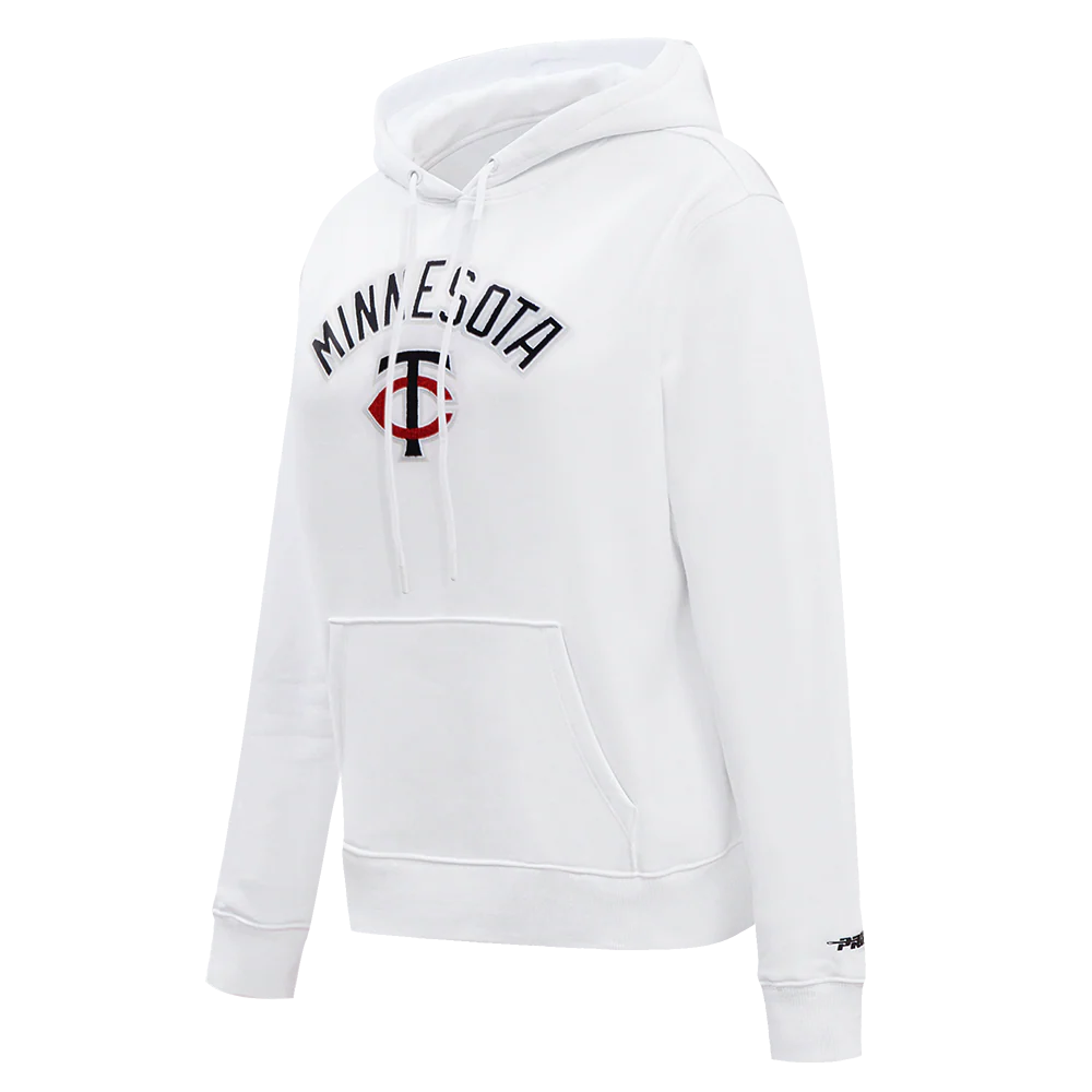 MLB MINNESOTA TWINS CLASSIC WOMEN'S FLEECE PULLOVER HOODIE (WHITE) - Image 2