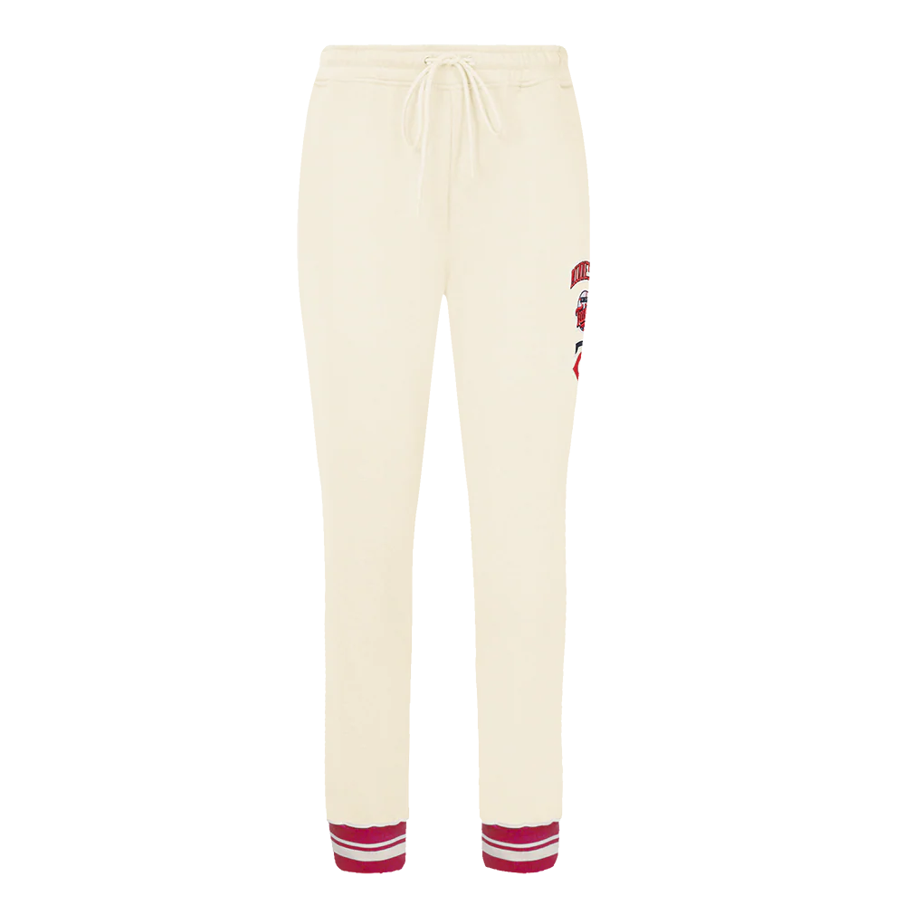 MLB MINNESOTA TWINS RETRO CLASSIC WOMEN'S RIB SWEATPANT (EGGSHELL/ RED) - Image 2