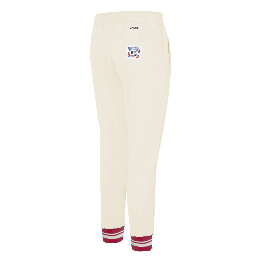 MLB MINNESOTA TWINS RETRO CLASSIC WOMEN'S RIB SWEATPANT (EGGSHELL/ RED) - Image 3