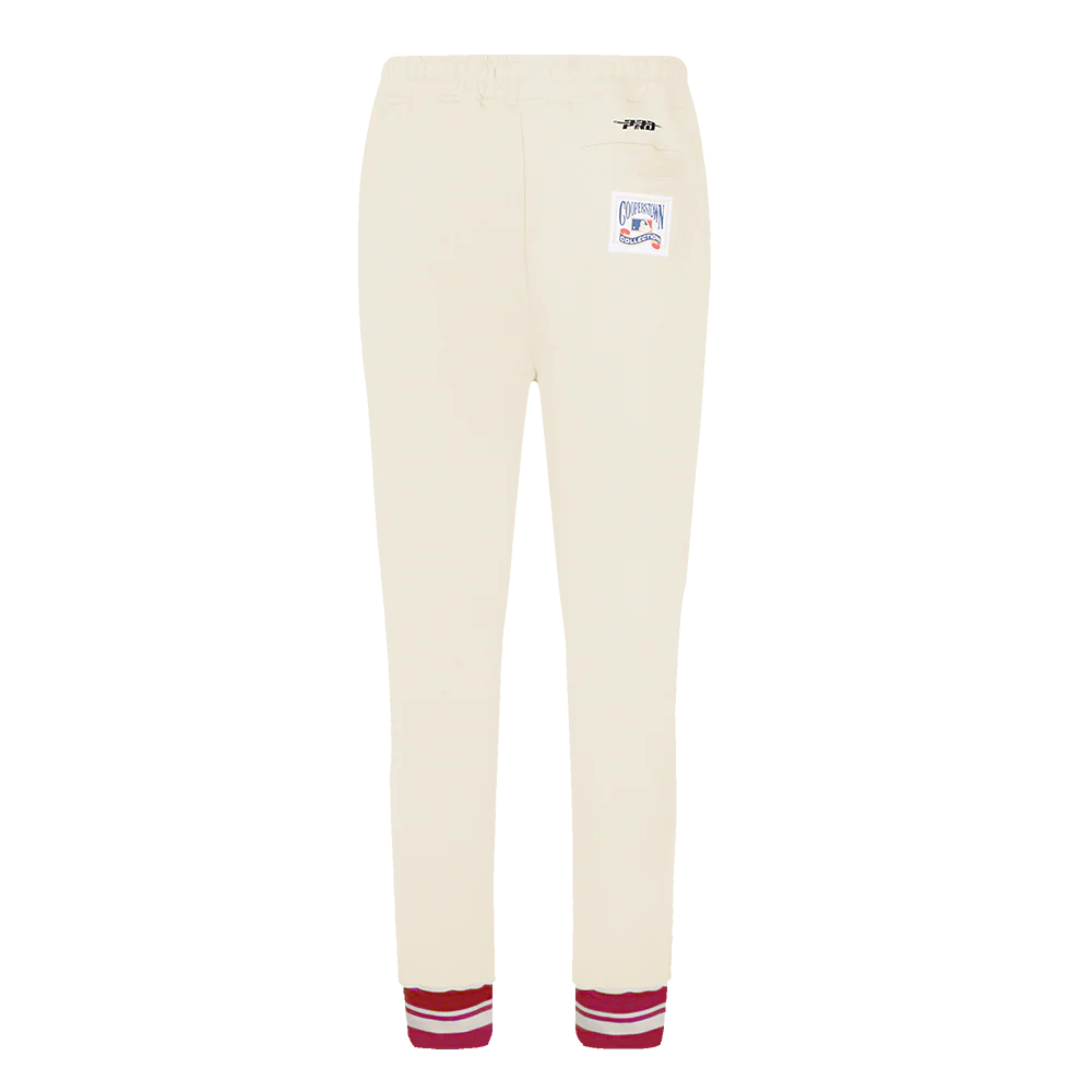 MLB MINNESOTA TWINS RETRO CLASSIC WOMEN'S RIB SWEATPANT (EGGSHELL/ RED) - Image 4