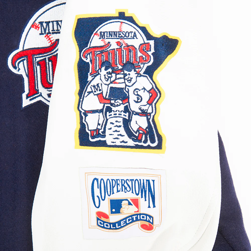 MLB MINNESOTA TWINS RETRO CLASSIC WOMEN'S RIB WOOL VARSITY JACKET (MIDNIGHT NAVY/RED/MIDNIGHT NAVY) - Image 5