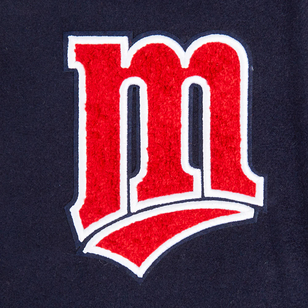 MLB MINNESOTA TWINS RETRO CLASSIC WOMEN'S RIB WOOL VARSITY JACKET (MIDNIGHT NAVY/RED/MIDNIGHT NAVY) - Image 7
