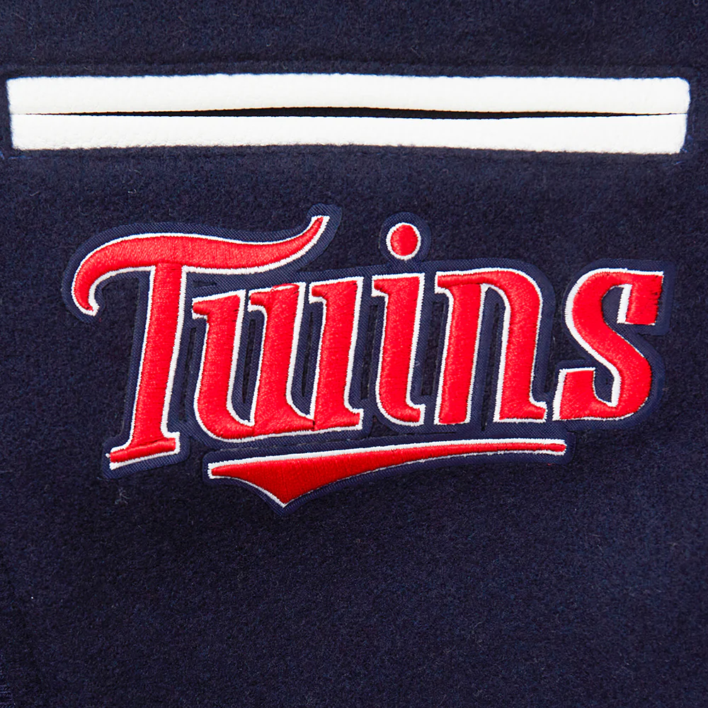 MLB MINNESOTA TWINS RETRO CLASSIC WOMEN'S RIB WOOL VARSITY JACKET (MIDNIGHT NAVY/RED/MIDNIGHT NAVY) - Image 9