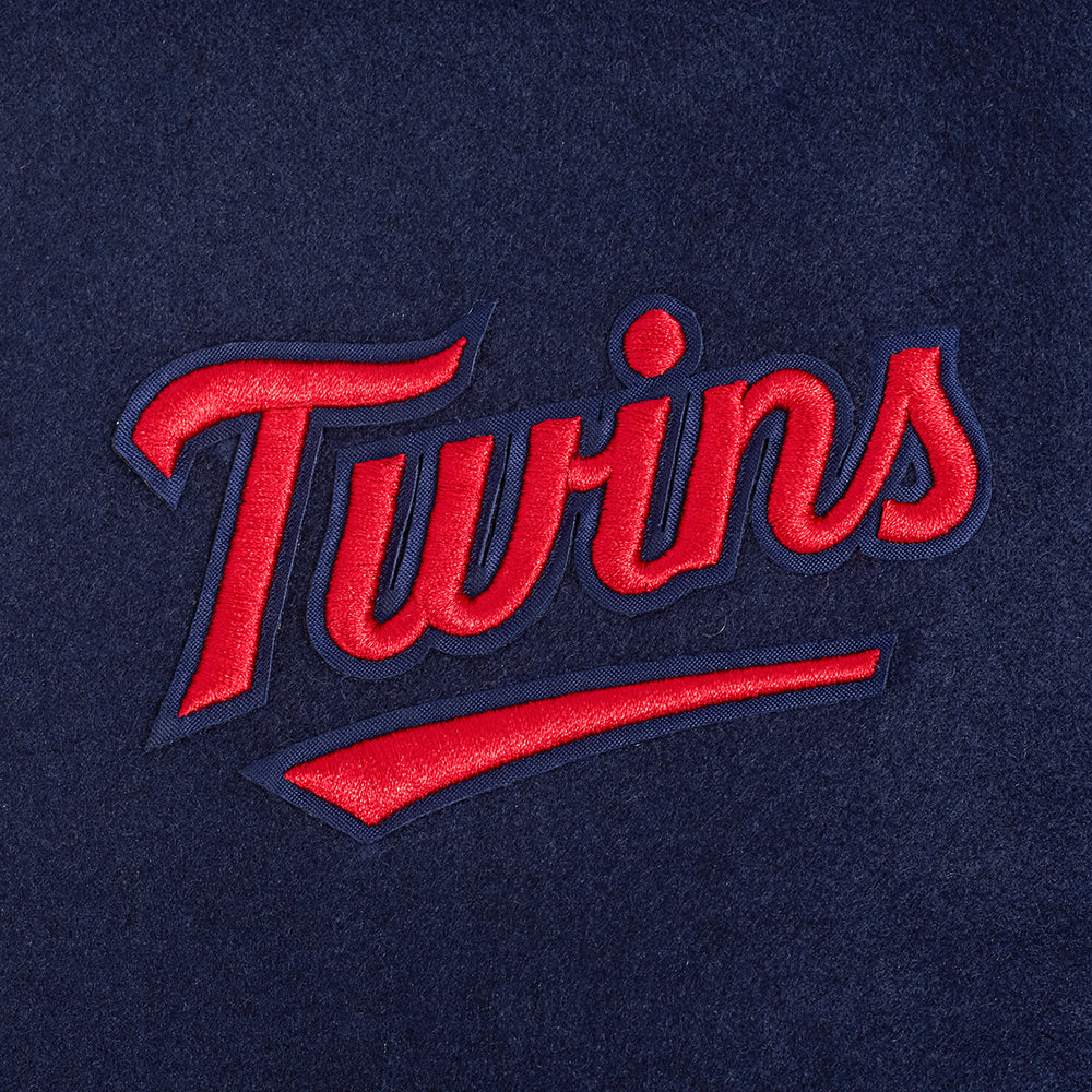 MLB MINNESOTA TWINS CLASSIC WOMEN'S WOOL VARSITY JACKET (MIDNIGHT NAVY/WHITE) - Image 5