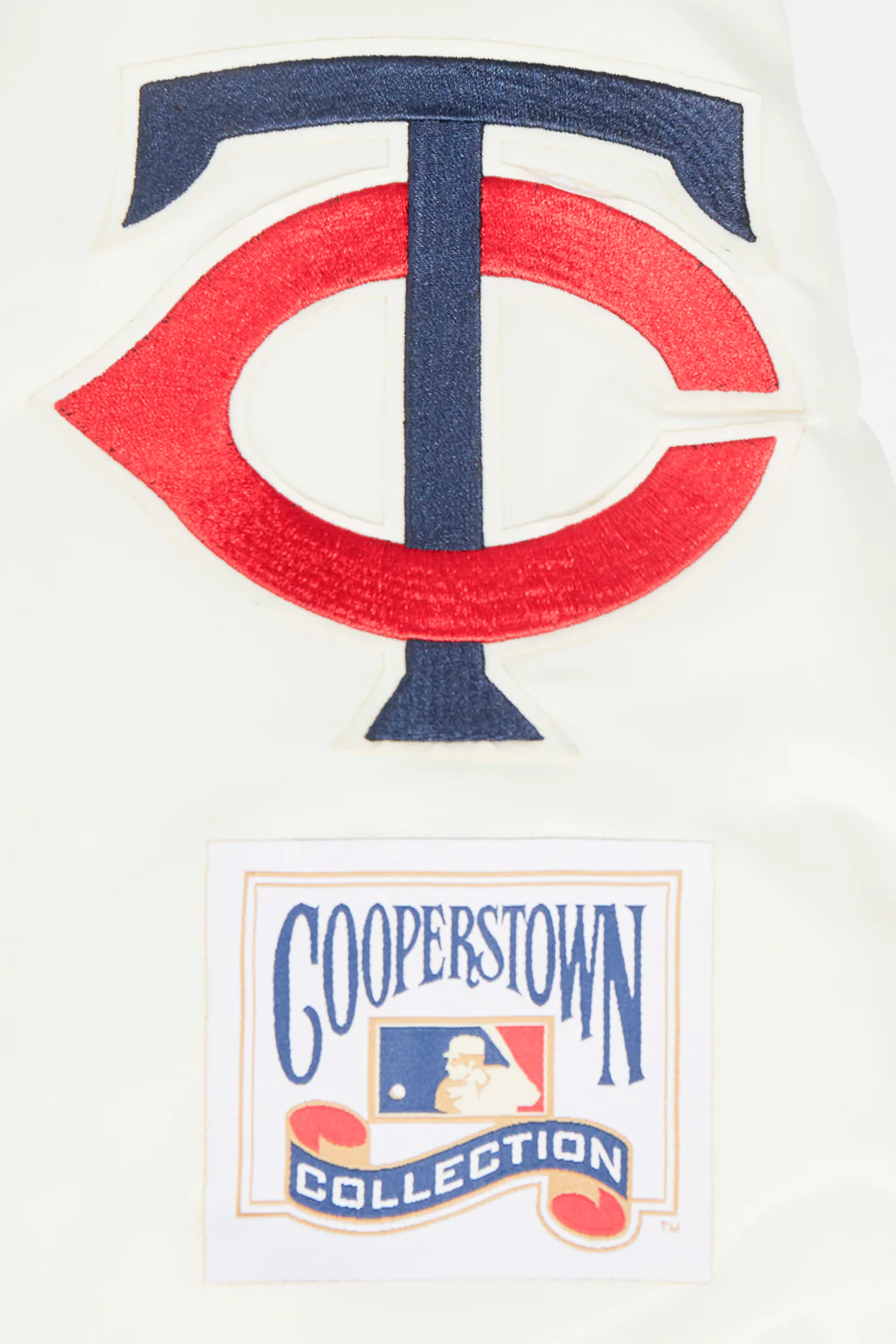 MLB MINNESOTA TWINS RETRO CLASSIC WOMEN'S RIB SATIN JACKET (EGGSHELL/ RED) - Image 6