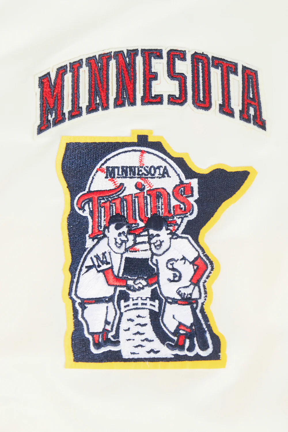 MLB MINNESOTA TWINS RETRO CLASSIC WOMEN'S RIB SATIN JACKET (EGGSHELL/ RED) - Image 7