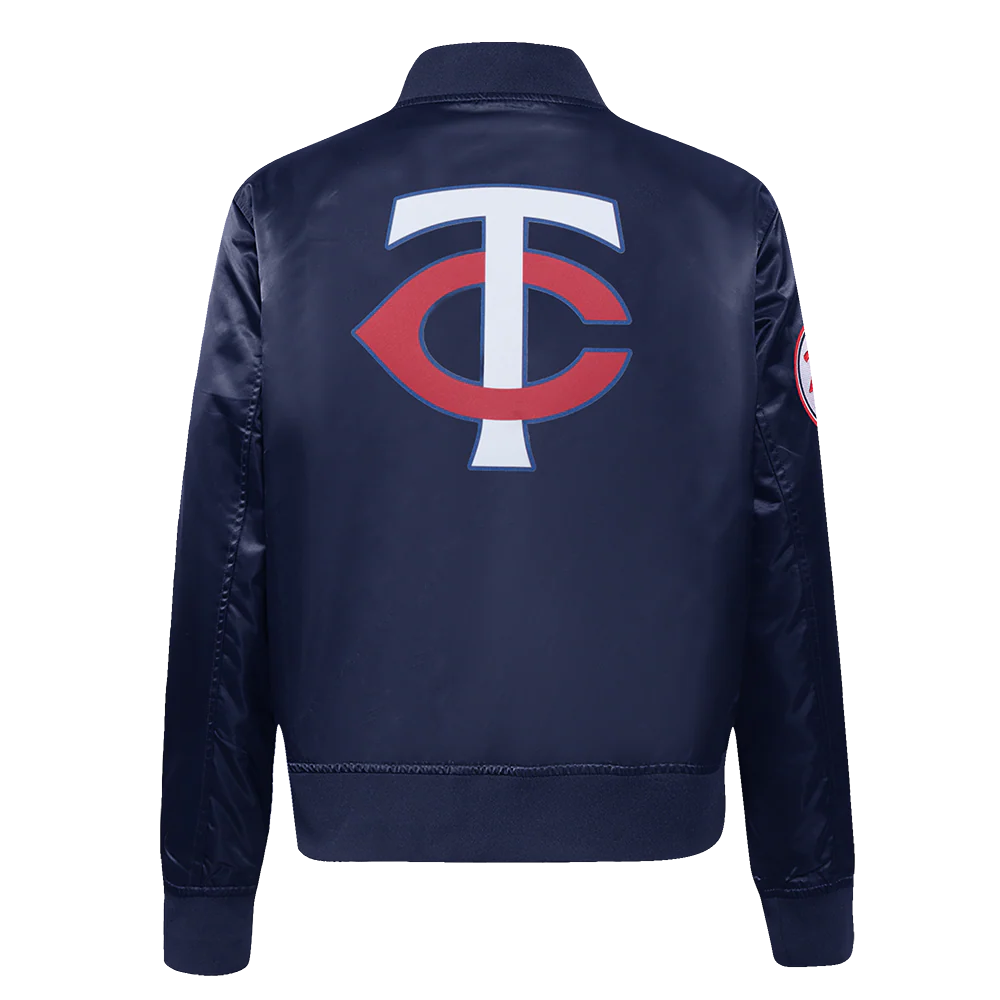 MLB MINNESOTA TWINS CLASSIC WOMEN'S SATIN JACKET (MIDNIGHT NAVY) - Image 3