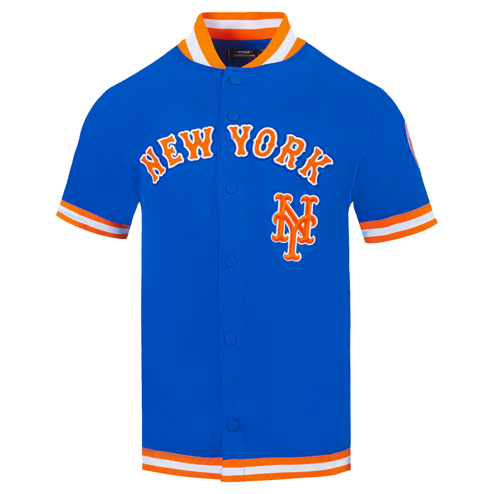 MLB NEW YORK METS CLASSIC MEN'S WARM UP JACKET (ROYAL BLUE/ORANGE)