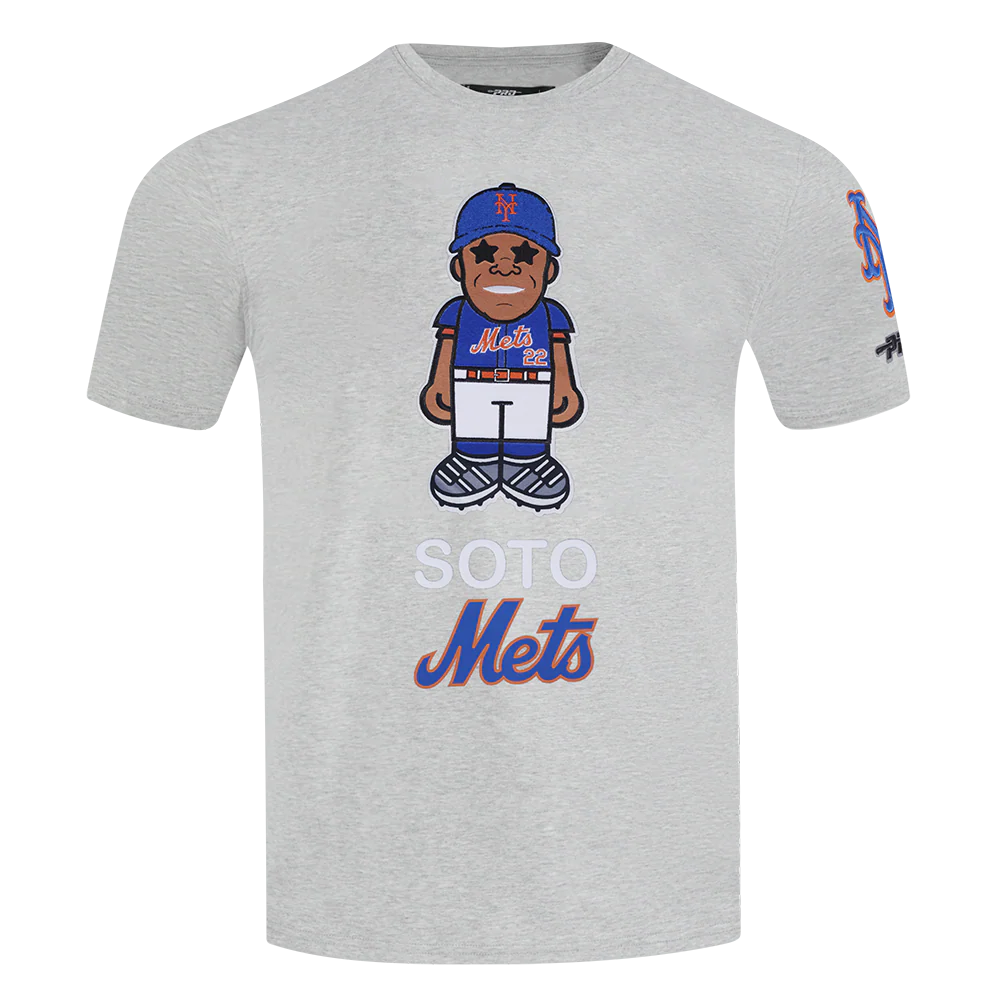 MLB NEW YORK METS JUAN SOTO #22 AVATAR MEN'S SINGLE JERSEY TOP (HEATHER GREY)