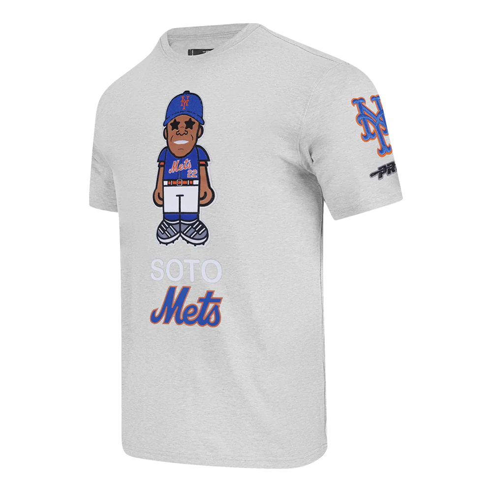 MLB NEW YORK METS JUAN SOTO #22 AVATAR MEN'S SINGLE JERSEY TOP (HEATHER GREY) - Image 2