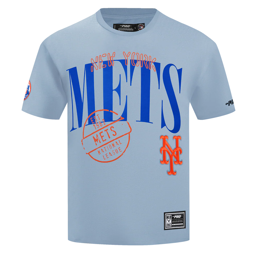MLB NEW YORK METS  STAMPED MEN'S S/S TEE (DUSTY BLUE) - Image 3
