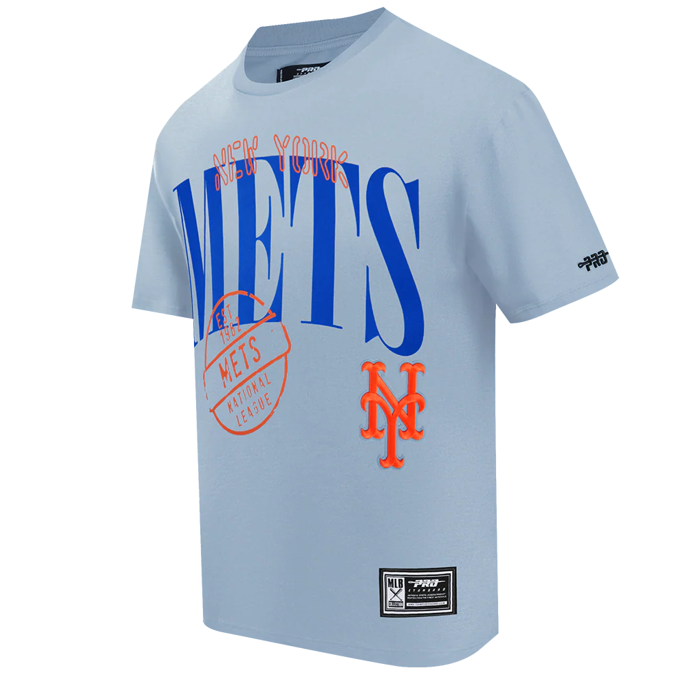 MLB NEW YORK METS  STAMPED MEN'S S/S TEE (DUSTY BLUE) - Image 4