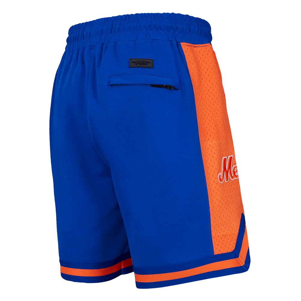 MLB NEW YORK METS SCRIPT TAIL MEN'S DOUBLE KNIT 2.0 SHORT (ROYAL BLUE/ORANGE) - Image 3