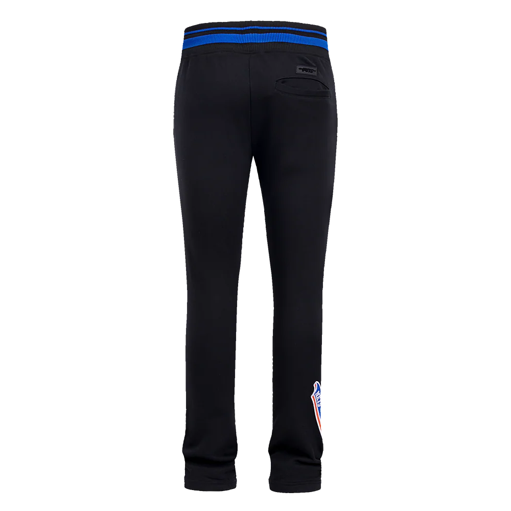 MLB NEW YORK METS SCRIPT TAIL MEN'S RIB FLEECE SWEATPANT (BLACK/ROYAL BLUE/BLACK) - Image 3