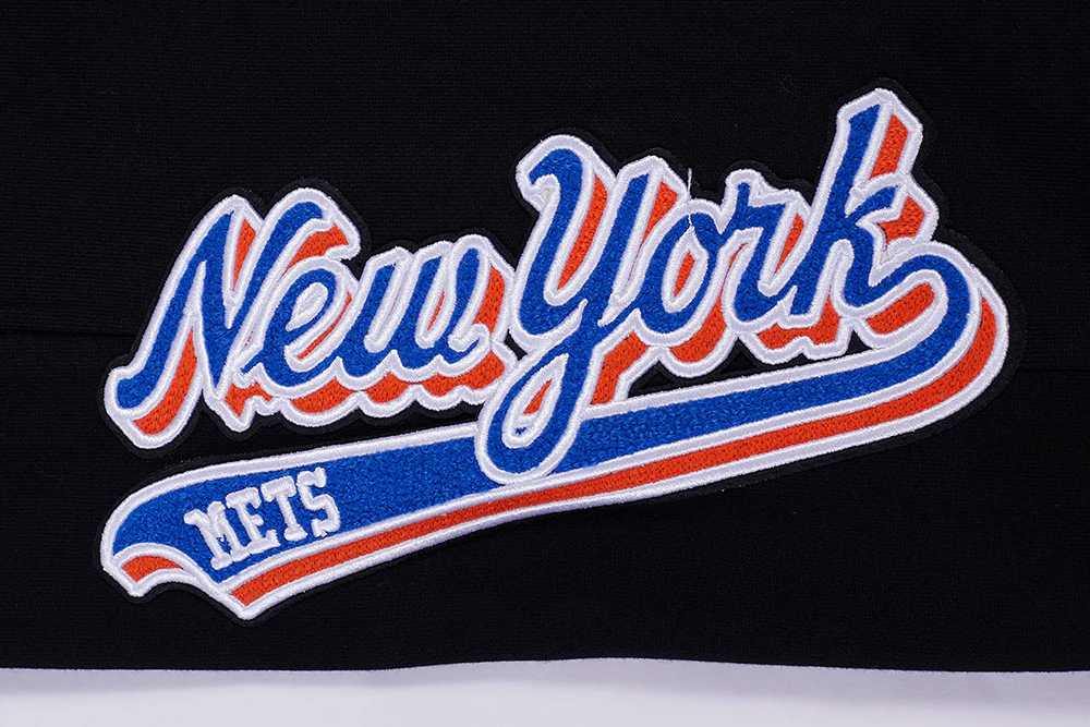 MLB NEW YORK METS SCRIPT TAIL MEN'S RIB FLEECE SWEATPANT (BLACK/ROYAL BLUE/BLACK) - Image 7