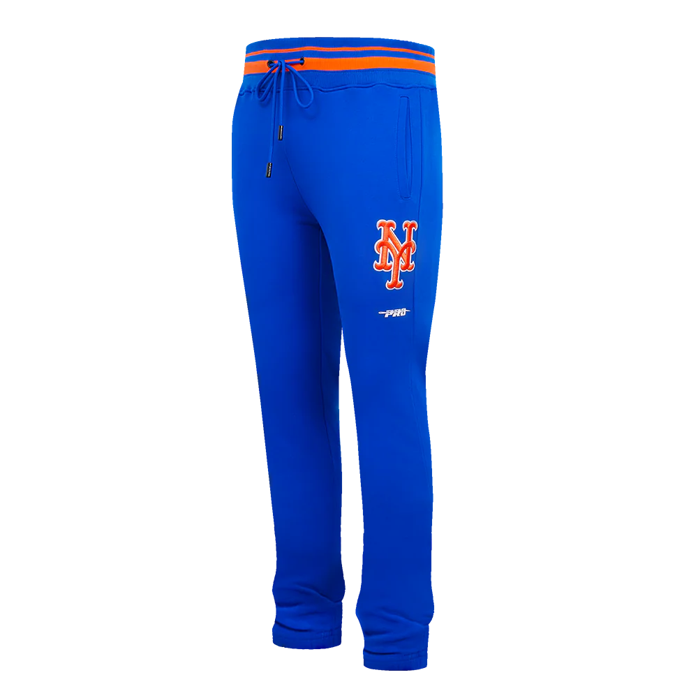 MLB NEW YORK METS SCRIPT TAIL MEN'S RIB FLEECE SWEATPANT (ROYAL/ORANGE/ROYAL)