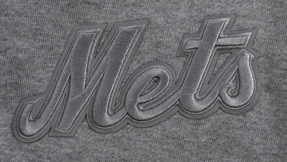 MLB NEW YORK METS NEUTRAL MEN'S DROP SHOULDER PULLOVER HOODIE (DARK HEATHER GRAY) - Image 7