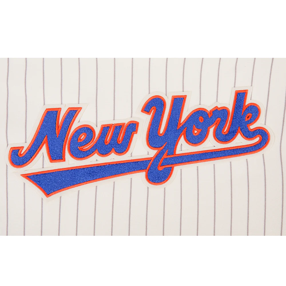 MLB NEW YORK METS PINSTRIPE RETRO CLASSIC RIB FLC PO HOODIE (EGGSHELL/ GREY) - Image 5