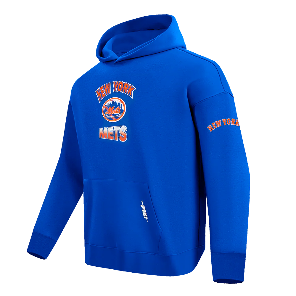 MLB NEW YORK METS TURN IT UP MEN'S DROP SHOULDER FLC PO HOODIE (ROYAL BLUE) - Image 2