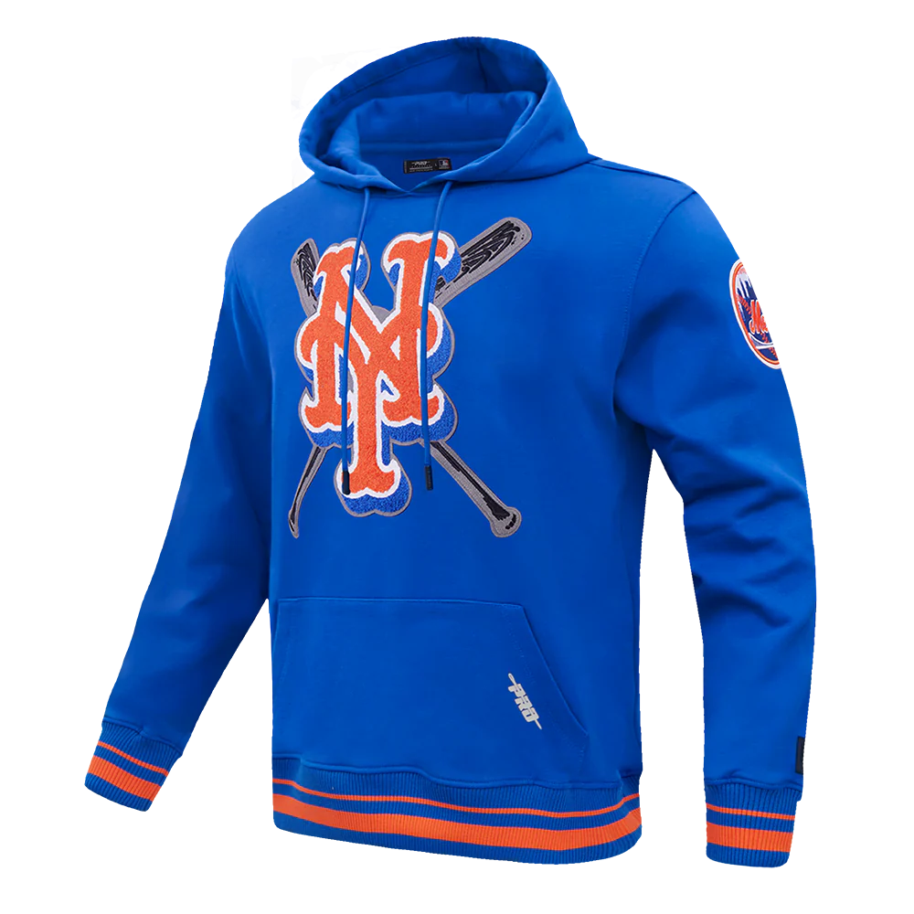 MLB NEW YORK METS MASHUP MEN'S RIB PULLOVER HOODIE (ROYAL/ORANGE/ROYAL) - Image 2