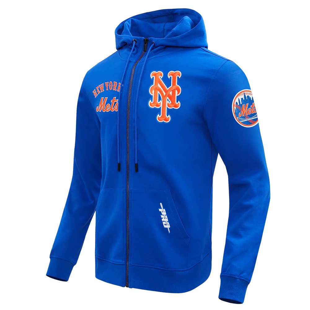 MLB NEW YORK METS CLASSIC WIND SUIT MEN'S WOVEN FULL ZIP PULLOVER HOODIE (ROYAL BLUE) - Image 2
