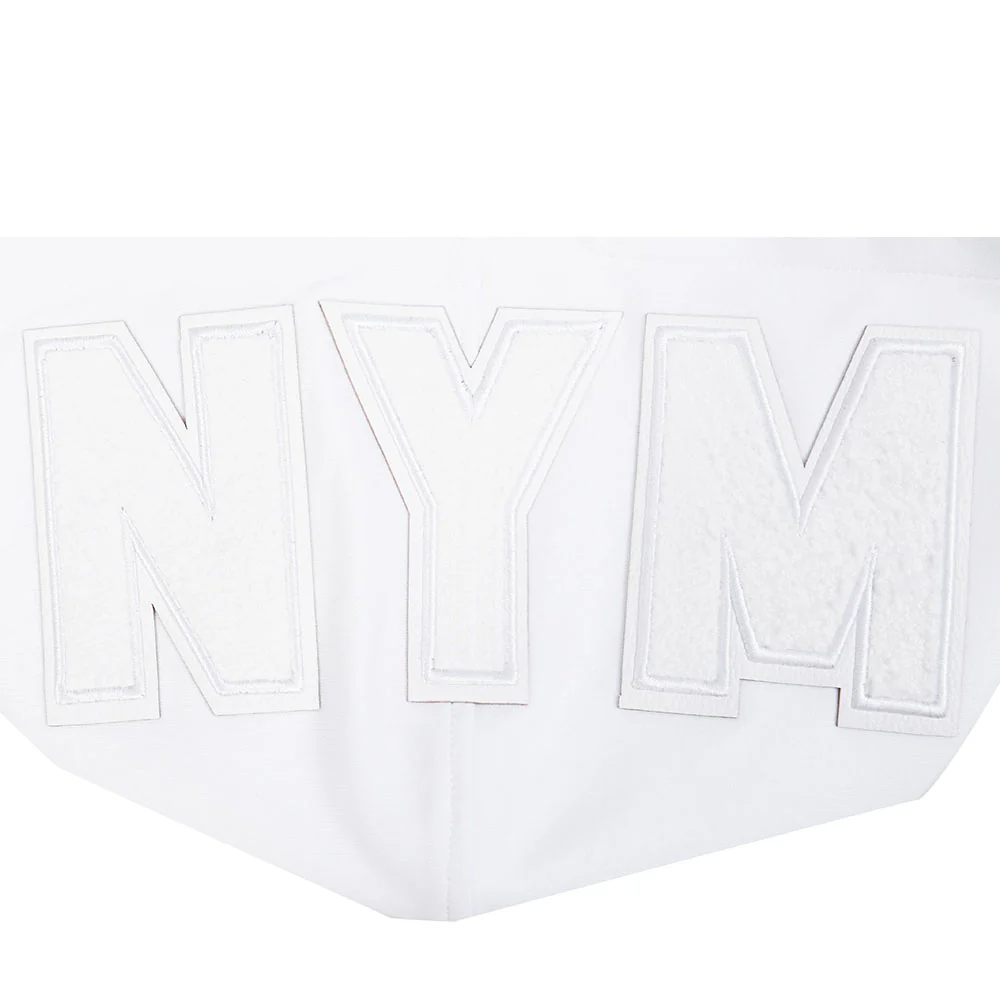 MLB NEW YORK METS WHITE OUT MEN'S DOUBLE KNIT PULLOVER HOODIE (WHITE) - Image 5
