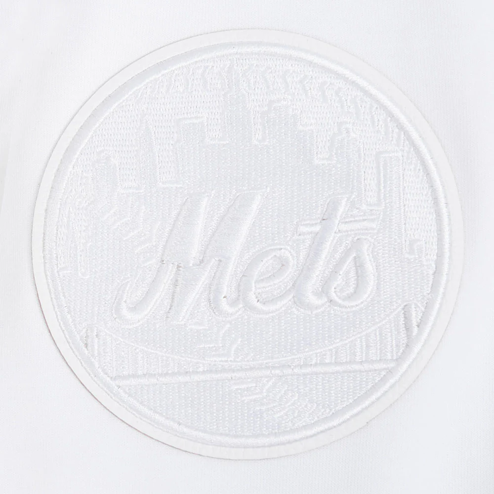 MLB NEW YORK METS WHITE OUT MEN'S DOUBLE KNIT PULLOVER HOODIE (WHITE) - Image 6