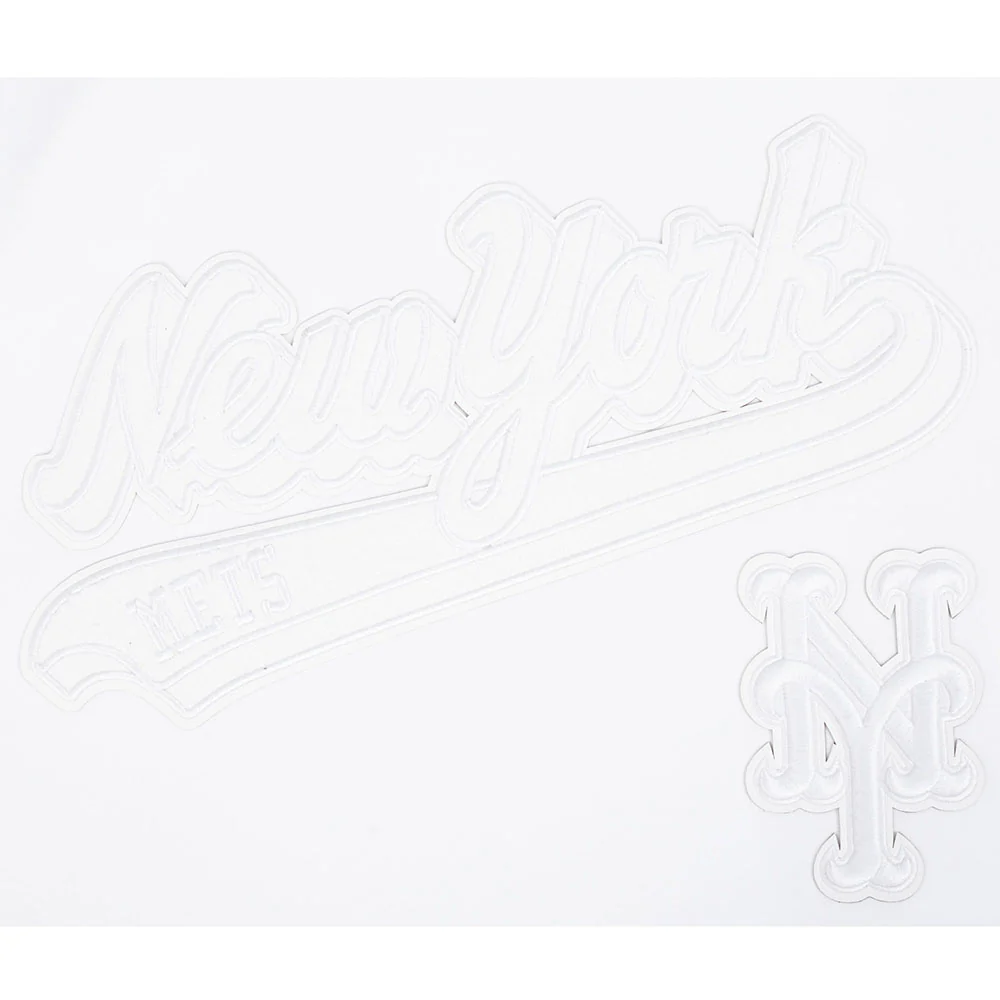 MLB NEW YORK METS WHITE OUT MEN'S DOUBLE KNIT PULLOVER HOODIE (WHITE) - Image 7