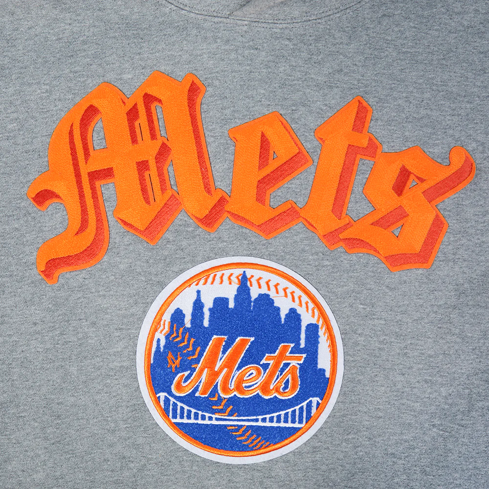 MLB NEW YORK METS BEST OF MEN'S DROP SHOULDER FLC PO HOODIE (DARK HEATHER GRAY) - Image 7