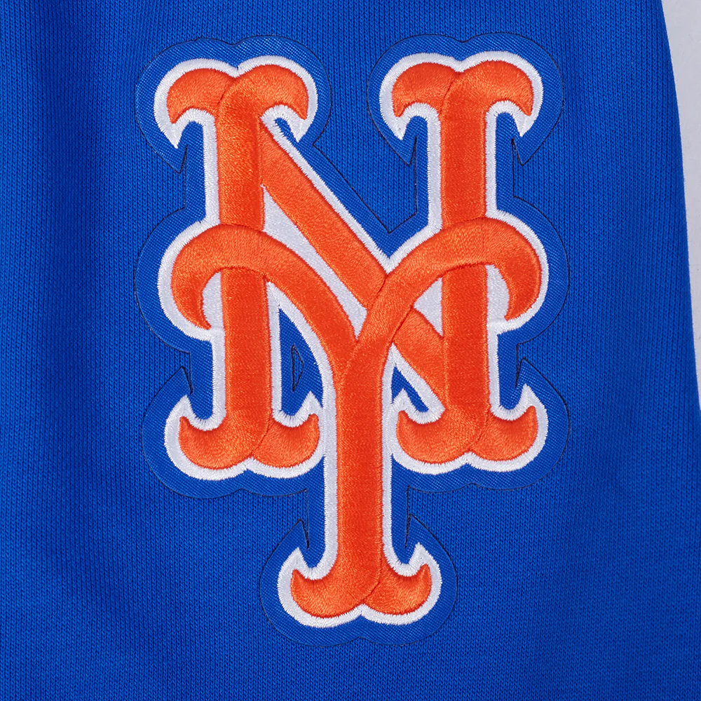 MLB NEW YORK METS TEAM BADGE MEN'S RIB FLC PO HOODIE (ROYAL/ORANGE/ROYAL) - Image 6