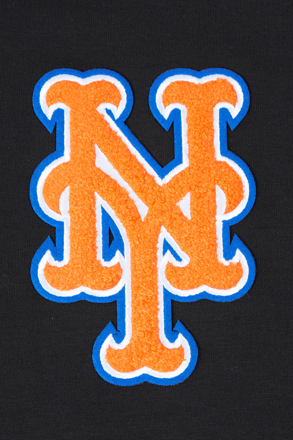 MLB NEW YORK METS CLASSIC CHENILLE MEN'S PULLOVER HOODIE (BLACK) - Image 5