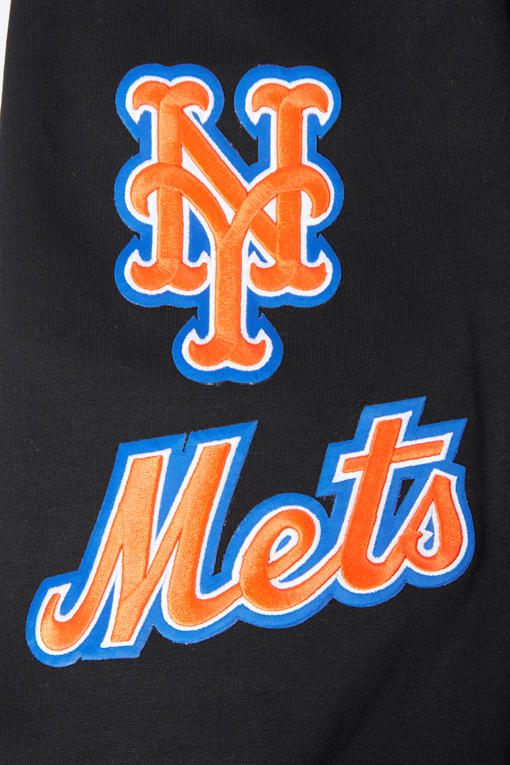 MLB NEW YORK METS CLASSIC CHENILLE MEN'S PULLOVER HOODIE (BLACK) - Image 6
