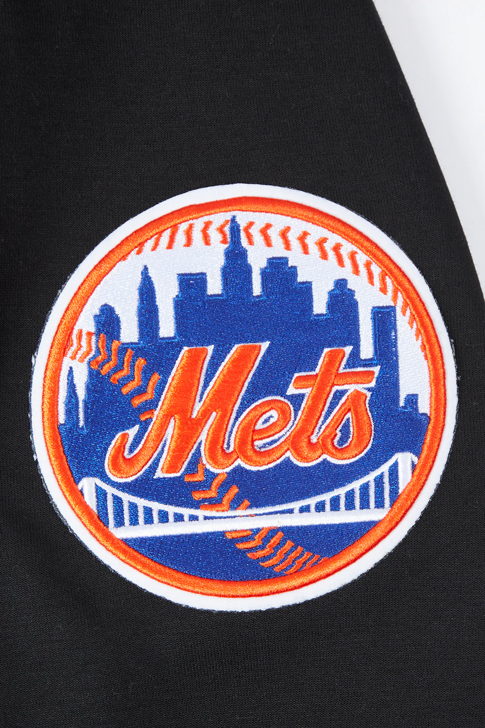 MLB NEW YORK METS CLASSIC CHENILLE MEN'S PULLOVER HOODIE (BLACK) - Image 7