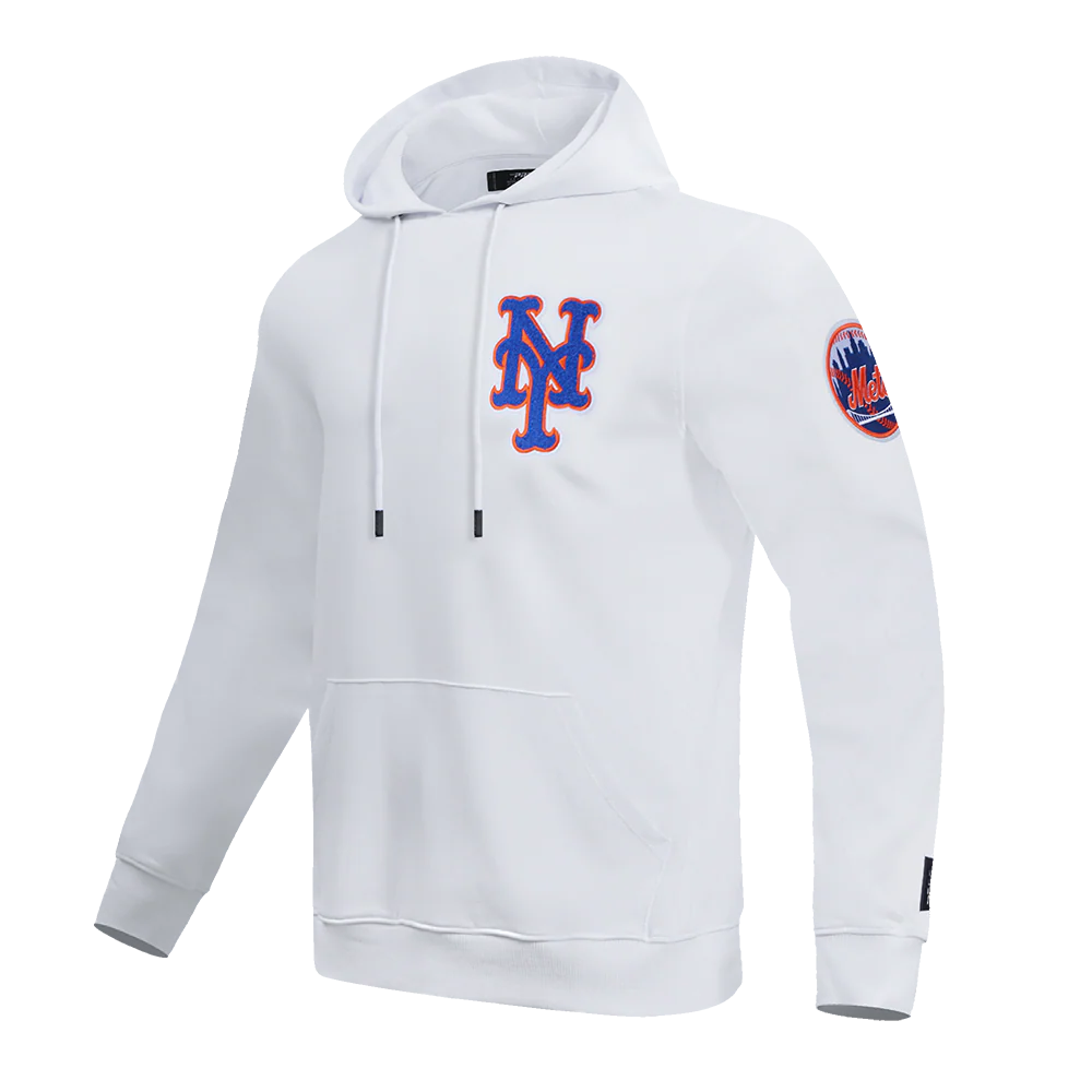 MLB NEW YORK METS MEN'S PULLOVER HOODIE(WHITE) - Image 2