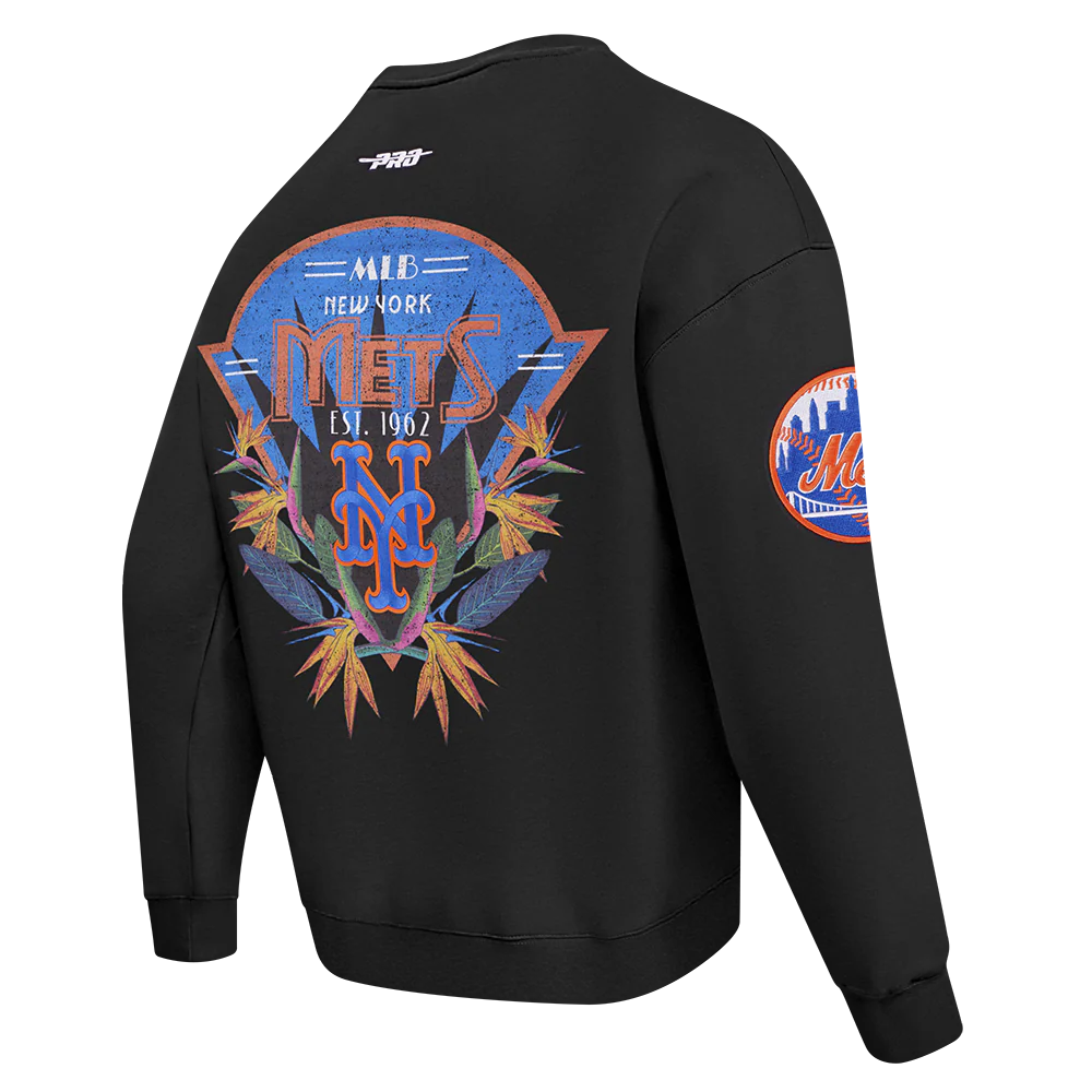 MLB NEW YORK METS PARADISE MEN'S CREWNECK SWEATSHIRT (BLACK) - Image 4