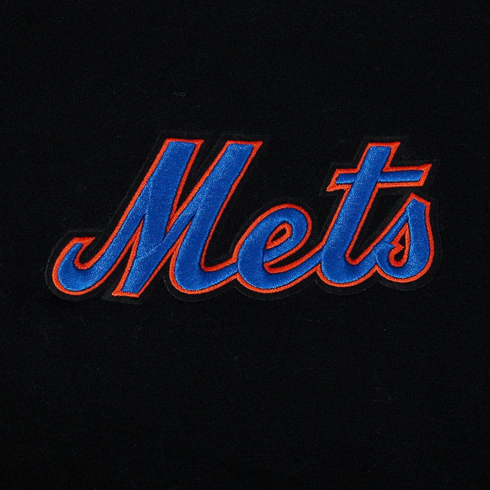 MLB NEW YORK METS WINGSPAN MEN'S DROP SHOULDER FLC CREWNECK (BLACK) - Image 8