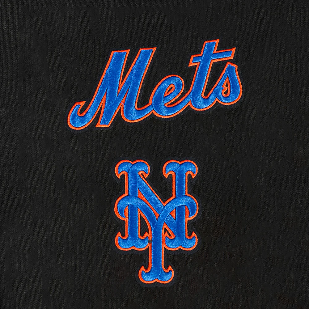 MLB NEW YORK METS WINGSPAN MEN'S DROP SHOULDER FLC PO HOODIE (BLACK) - Image 6