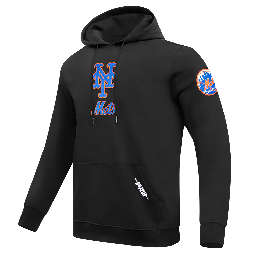 MLB NEW YORK METS CLASSIC CHENILLE MEN'S DK PO HOODIE (BLACK) - Image 3
